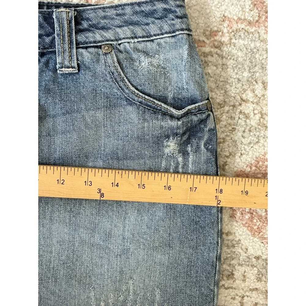 Apt. 9 Denim Mini Skirt Size 6 Distressed Cut Off Raw Hem 100% Cotton EUC-Y2K